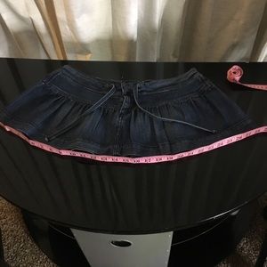 CIP SECK Jeans, Blue Denim Pleated Skater Skirt.